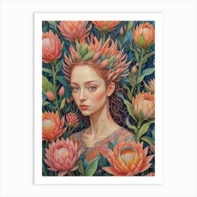 Protea Woman no2 Art Print