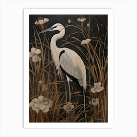 Dark And Moody Botanical Crane 3 Art Print
