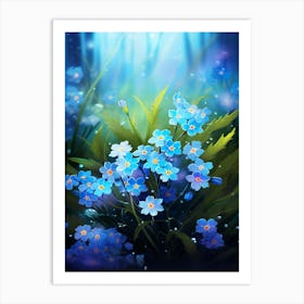 Forget Me Not Wildflower In Wetlands (4) Art Print