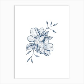 Hand Drawn Flowers Art Print