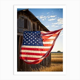 American Flag Evoking Sentiments Of Patriotism And Liberty Displayed Majestically Against A Weather Art Print