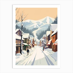 Vintage Winter Travel Illustration Whistler Canada 3 Art Print