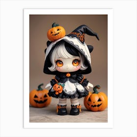 Halloween Witch Doll Art Print