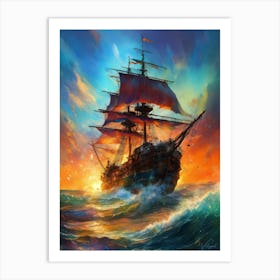 Sunset At Sea 36x48in 10800x14400px 91 Art Print