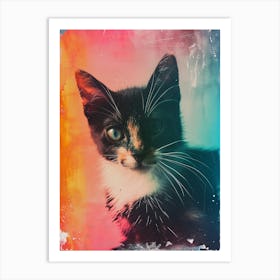 Cat Portrait Polaroid Inspired 2 Art Print