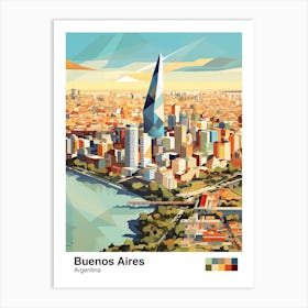 Buenos Aires, Argentina, Geometric Illustration 1 Poster Art Print