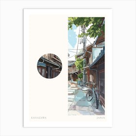 Kanazawa Japan 3 Cut Out Travel Poster Art Print