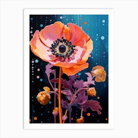 Surreal Florals Poppy 1 Flower Painting Art Print