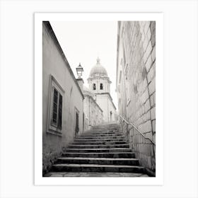 Dubrovnik, Croatia, Black And White Old Photo 4 Art Print