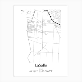 Lasalle,Canada Minimalist Map Art Print