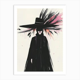 Lady In Black 3 Art Print