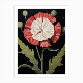 Carnation Dianthus 1 Hilma Af Klint Inspired Flower Illustration Art Print