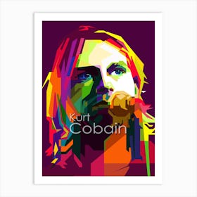 Kurt Cobain Nirvana Grunge Pop Art Wpap Art Print