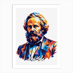 Karl Marx 02 Portrait WPAP Pop Art Art Print