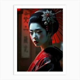 Geisha Portrait - Diverse Art Illustration 78 Art Print