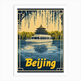 Aihrgdesign A Mid Century Modern Travel Poster For Beijing Art Print