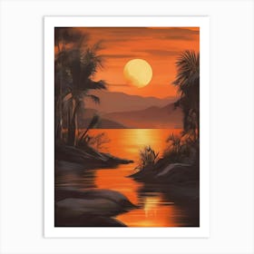 Sunset Over Water 2 Art Print