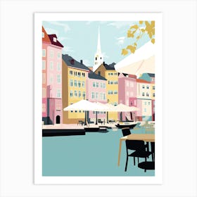 Gothenburg, Sweden, Flat Pastels Tones Illustration 3 Art Print