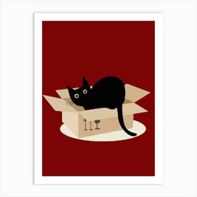 Black Cat In A Box Art Print