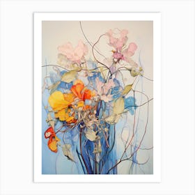 Abstract Flower Painting Bluebonnet 2 Art Print