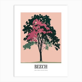 Beech Tree Colourful Illustration 4 Poster Art Print