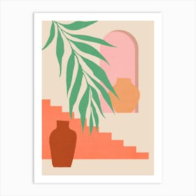 Geometric and floral composition 6 Art Print