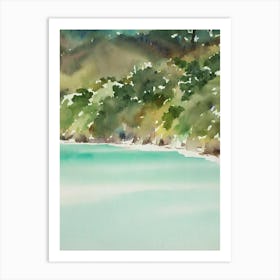 Réunion National Park France Water Colour Poster Art Print