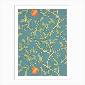 Peach Vintage Botanical Fruit Art Print