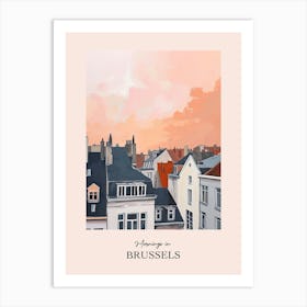 Mornings In Brussels Rooftops Morning Skyline 3 Art Print