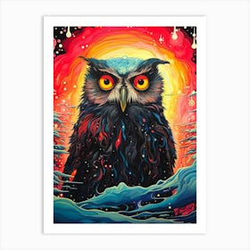 Owl In Space 2 Art Print