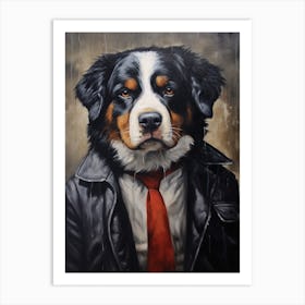 Gangster Dog Bernese Mountain Dog Art Print