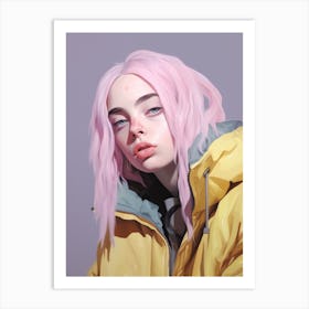 Billie Eilish Pastel Fashion Portrait 4 Art Print