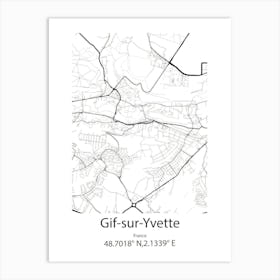 Gif Sur Yvette,France Minimalist Map Art Print