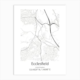 Ecclesfield,United Kingdom Minimalist Map Art Print