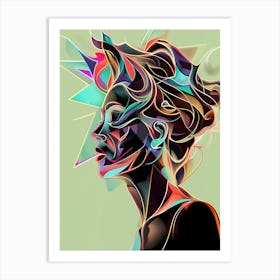 Woman smoking, abstract, "Drop The Attitude" Art Print