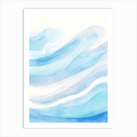 Blue Ocean Wave Watercolor Vertical Composition 133 Art Print