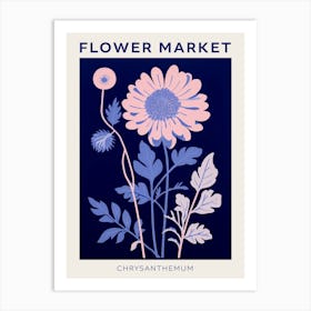 Blue Flower Market Poster Chrysanthemum 1 Art Print