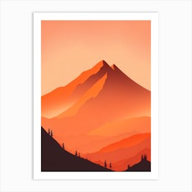 Misty Mountains Vertical Composition In Orange Tone 15 Art Print