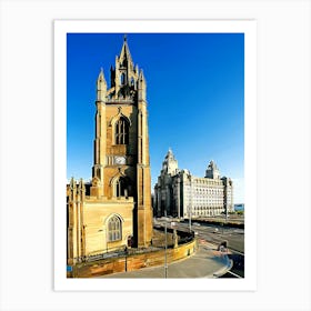 St Nicholas Church And Royal Liver Building Art Print