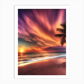 Sunset On The Beach 956 Art Print