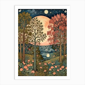 William Morris Moonlight In The Woods 12 Art Print