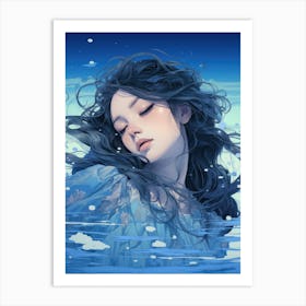 Beautiful Girl In The Water Art Print