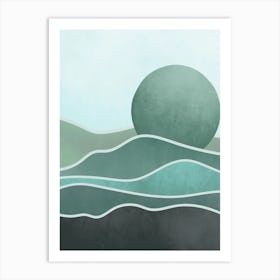 Landscape With A Sun Art Print