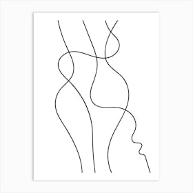 Line Drawing Of A Woman Art Print