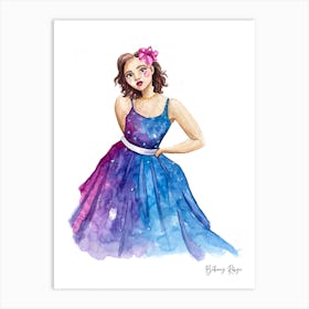 Girl In A Magic Dress Art Print