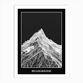 Ben Vane Mountain Line Drawing 4 Poster Art Print