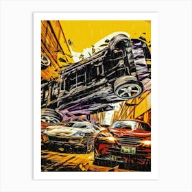 Crash Racing Car Art Print