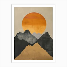 Sunset In The Mountains 40 Art Print