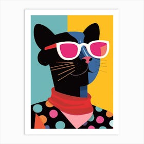 Little Panther 4 Wearing Sunglasses Art Print