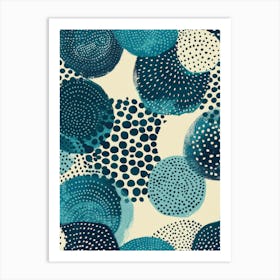 Blue Polka Dots 4 Art Print